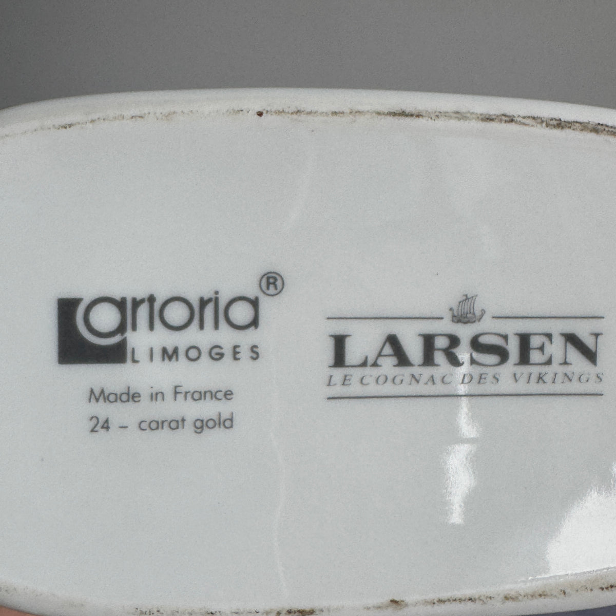 Larsen Cognac Viking Ship Decanter “Invincible” – White Limoges Porcelain, Box