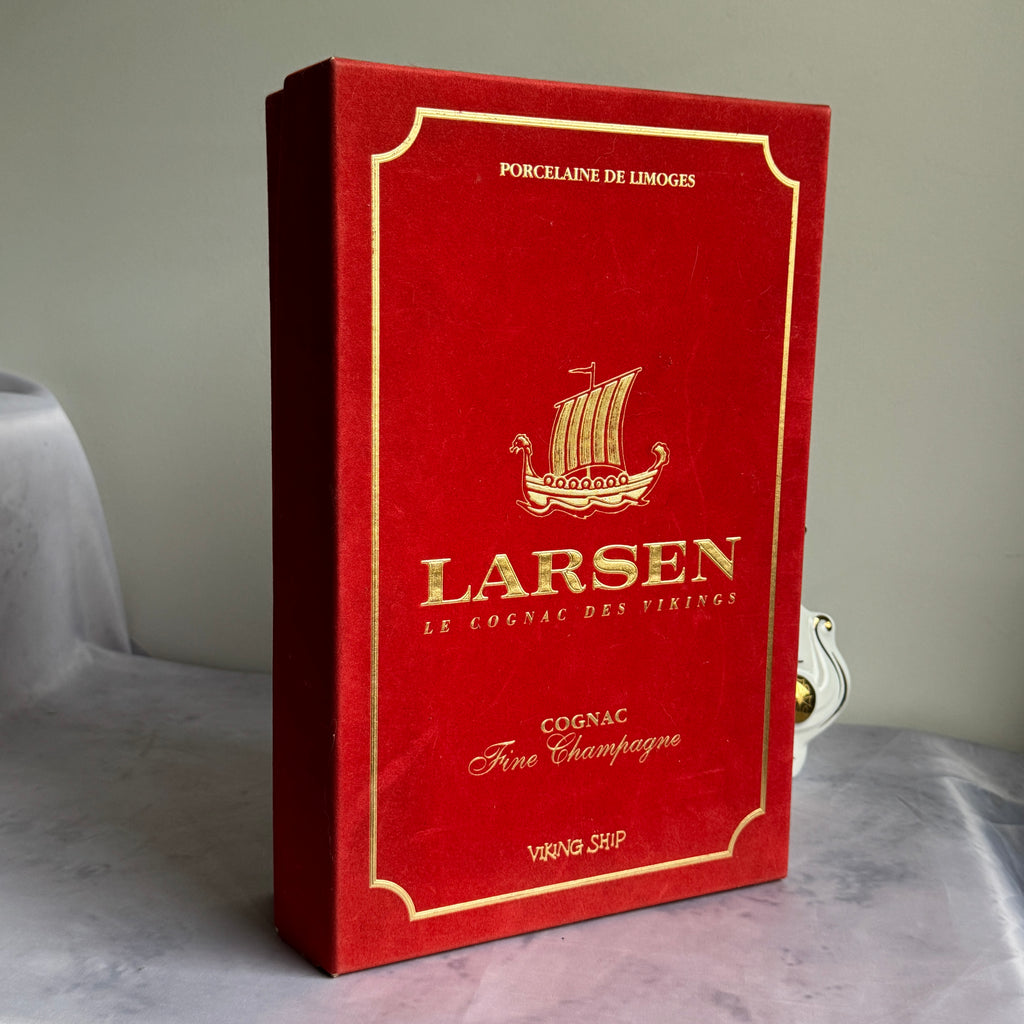 Larsen Cognac Viking Ship Decanter “Invincible” – White Limoges Porcelain, Box
