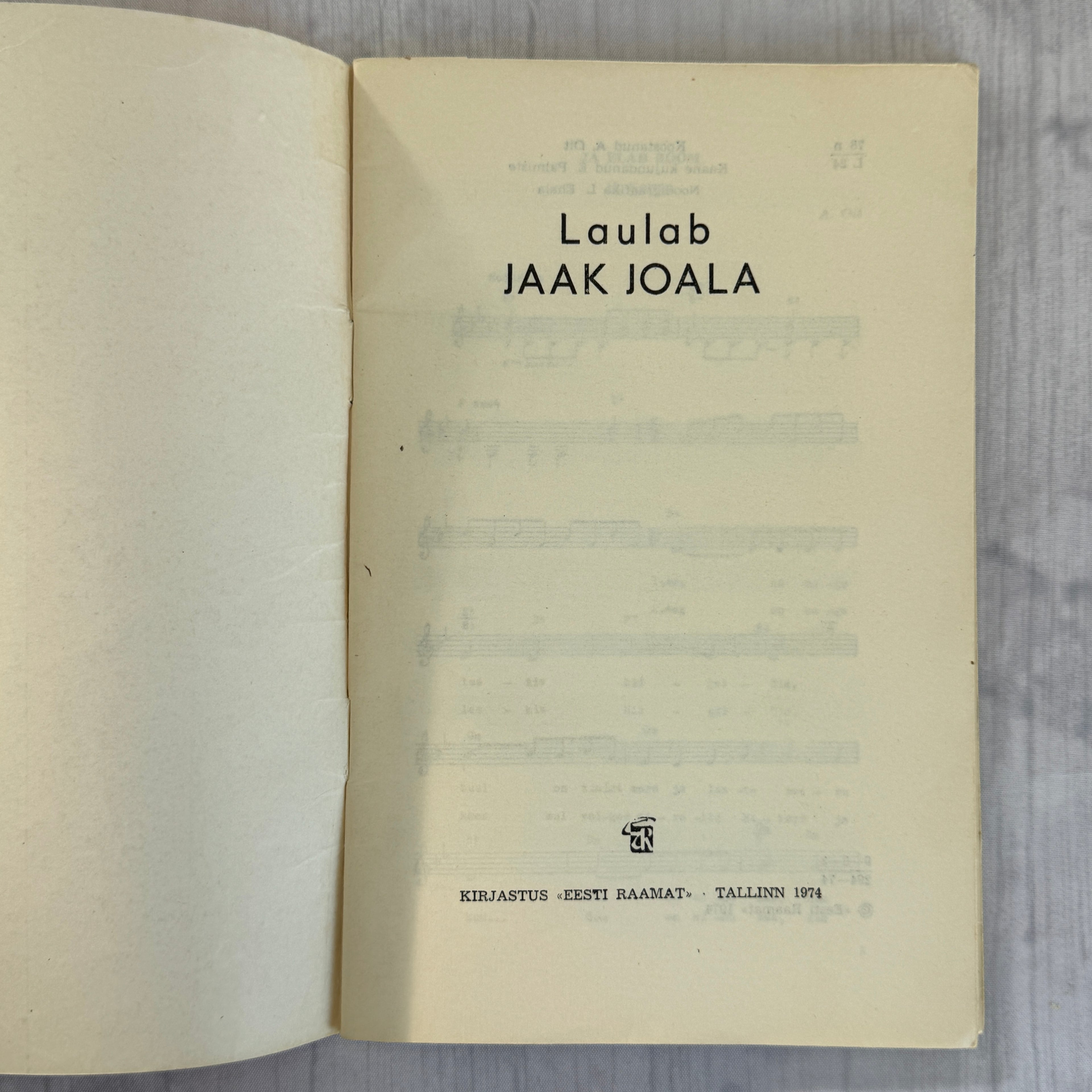 1974 Estonian Songbook “Laulab Jaak Joala” – Soviet Era Sheet Music