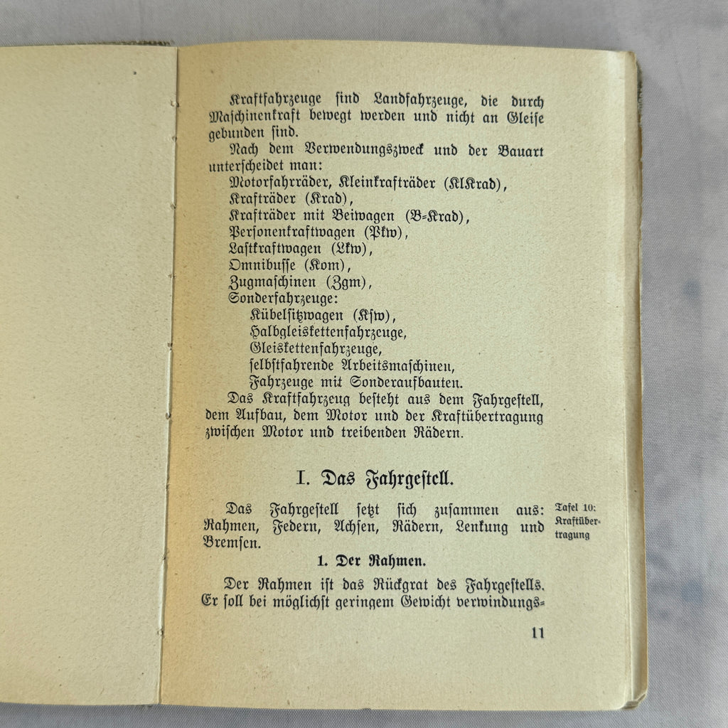 WWII German NSKK Training Manual “Das Kraftfahrzeug” (c. 1940) – Fold-Out Technical Diagrams