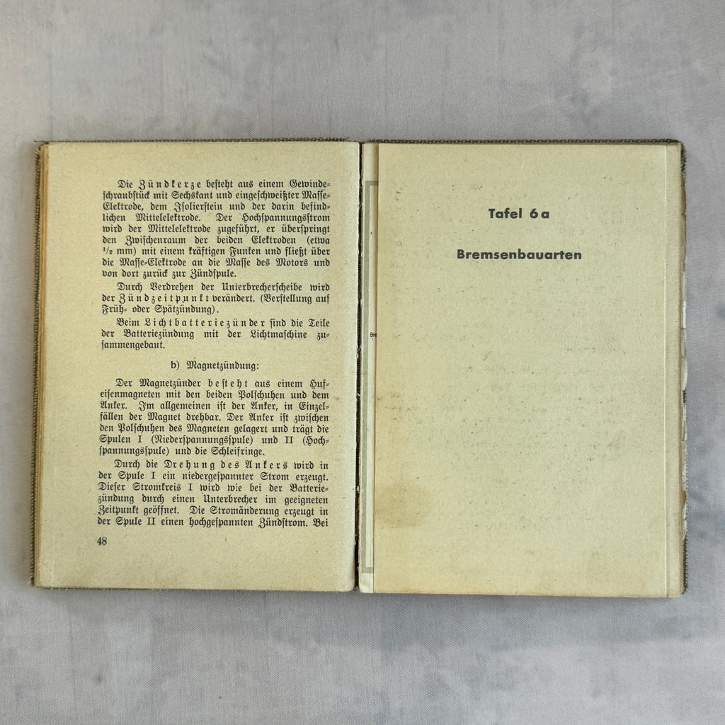 WWII German NSKK Training Manual “Das Kraftfahrzeug” (c. 1940) – Fold-Out Technical Diagrams