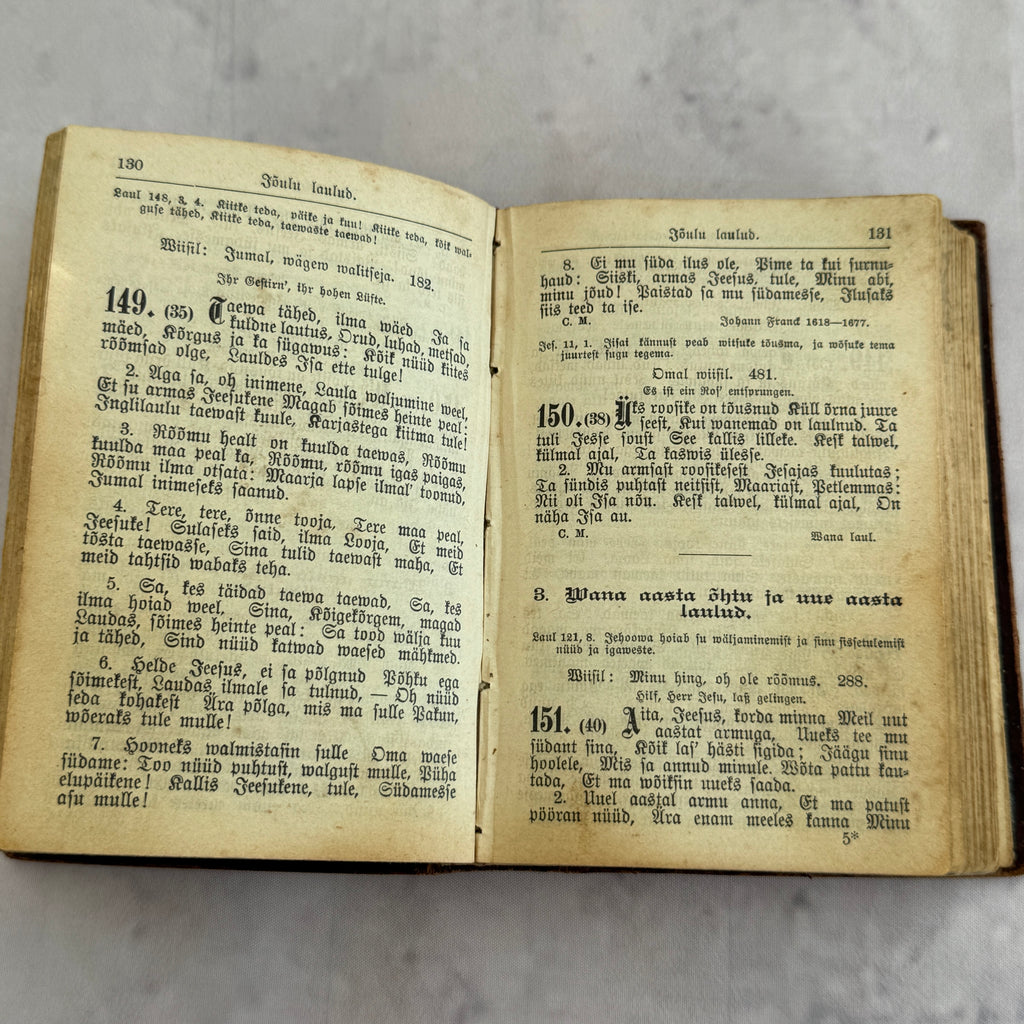 Antique Estonian Hymnal Uus Lauluraamat 1904 Tallinn – Embossed Leather Binding