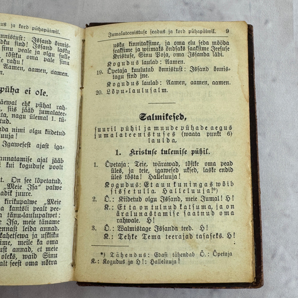 Antique Estonian Hymnal Uus Lauluraamat 1904 Tallinn – Embossed Leather Binding
