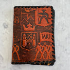 Vintage Estonian Leather Passport Cover Tartu – Embossed Hand-Laced Wallet