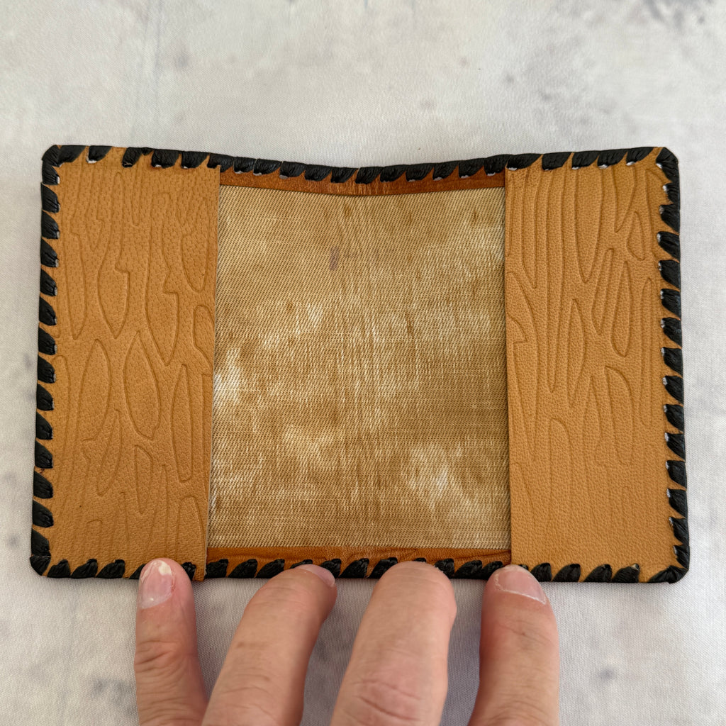 Vintage Estonian Leather Passport Cover Tartu – Embossed Hand-Laced Wallet