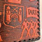Vintage Estonian Leather Passport Cover Tartu – Embossed Hand-Laced Wallet