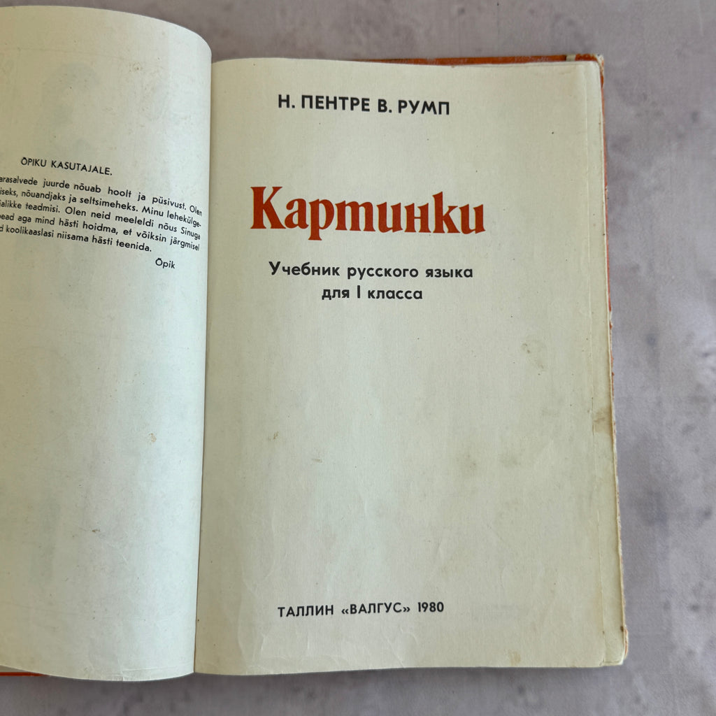 Kartinki Soviet Estonian Russian Primer 1980 – Valgus Tallinn, Children's Book