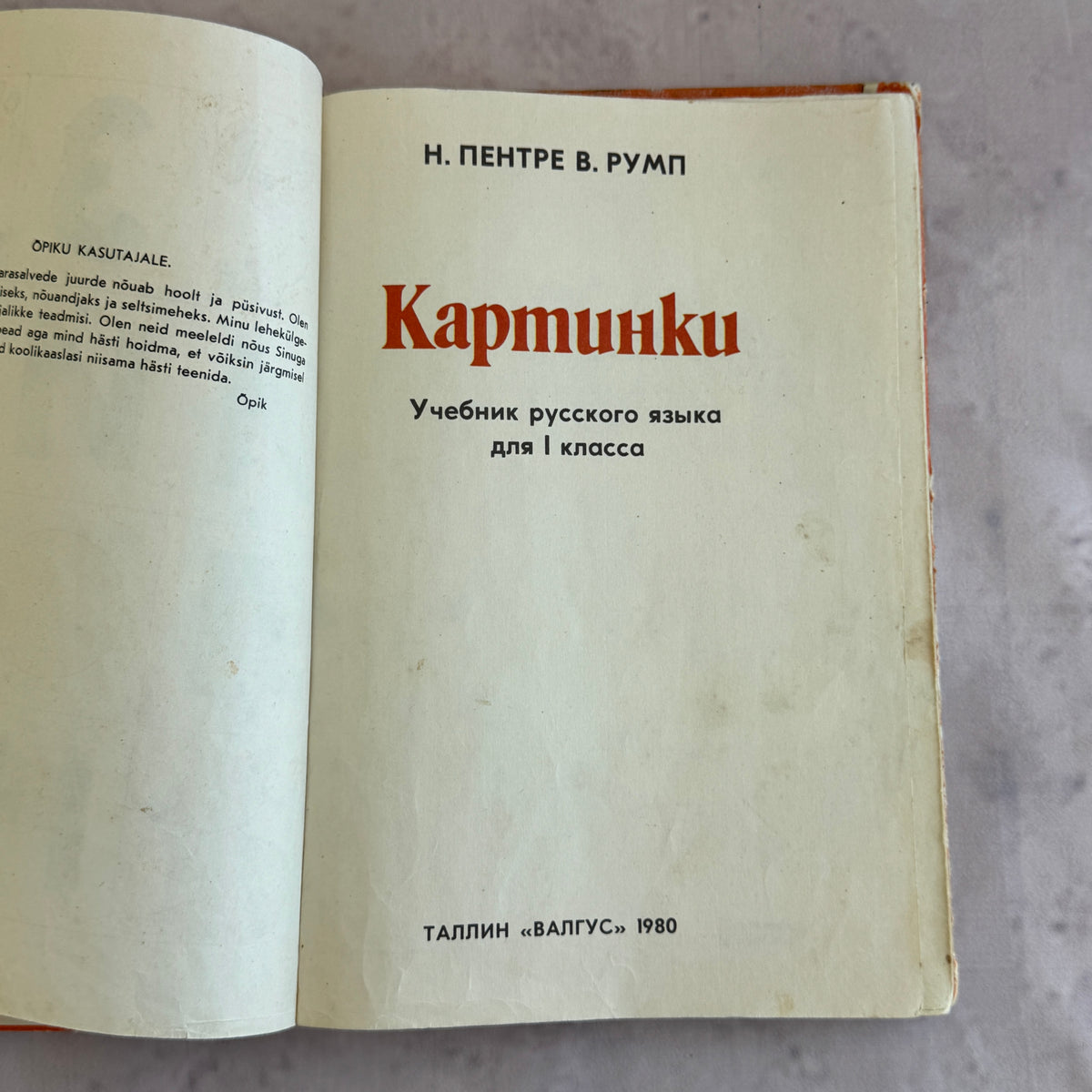 Kartinki Soviet Estonian Russian Primer 1980 – Valgus Tallinn, Children's Book