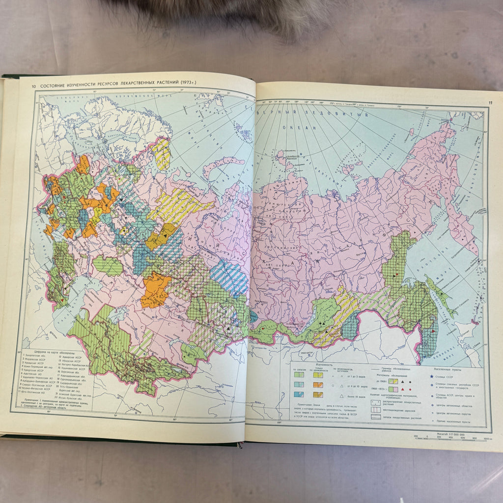Soviet Botanical Atlas 1980 A3 Medicinal Plants Maps USSR