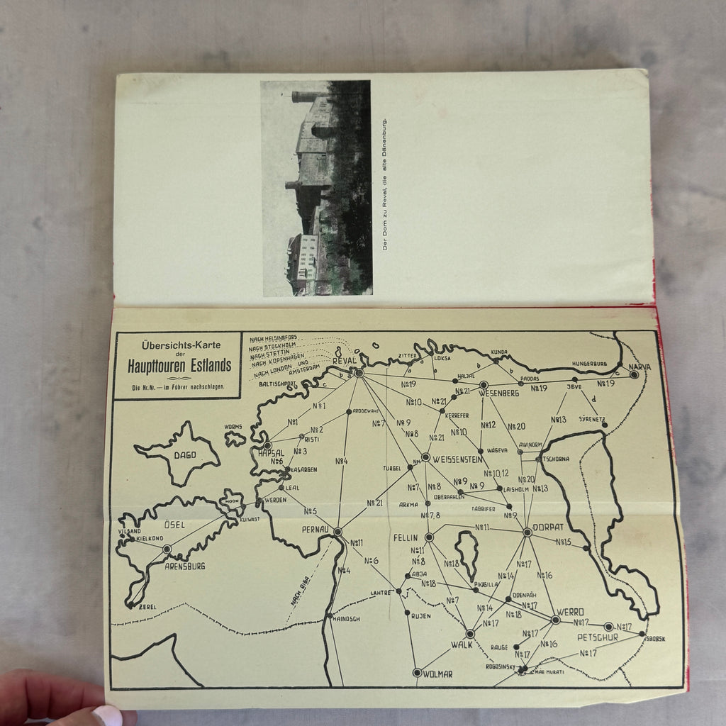 Auto-Führer Estland 1920s Vintage Travel Guide Book Map Rare