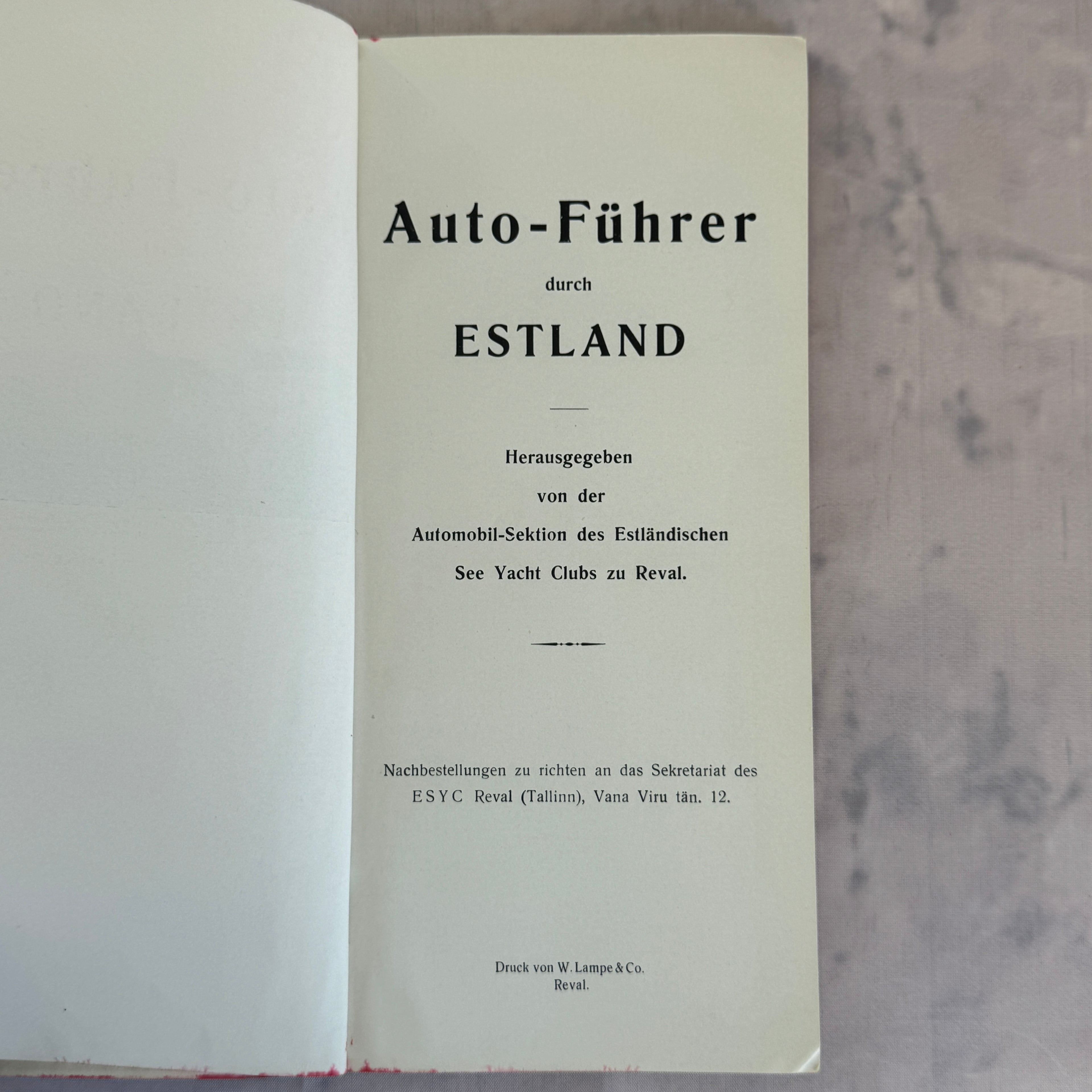Auto-Führer Estland 1920s Vintage Travel Guide Book Map Rare