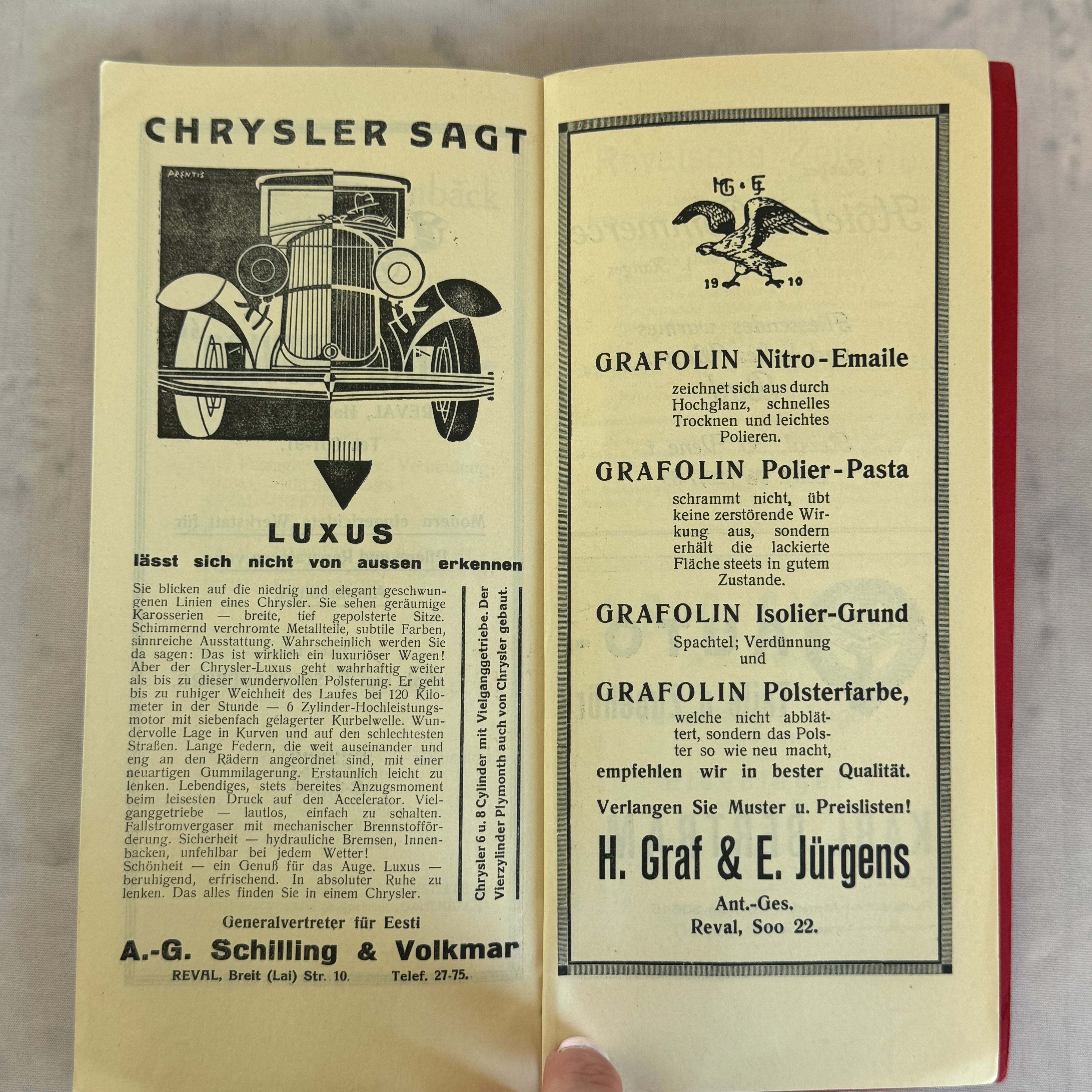 Auto-Führer Estland 1920s Vintage Travel Guide Book Map Rare