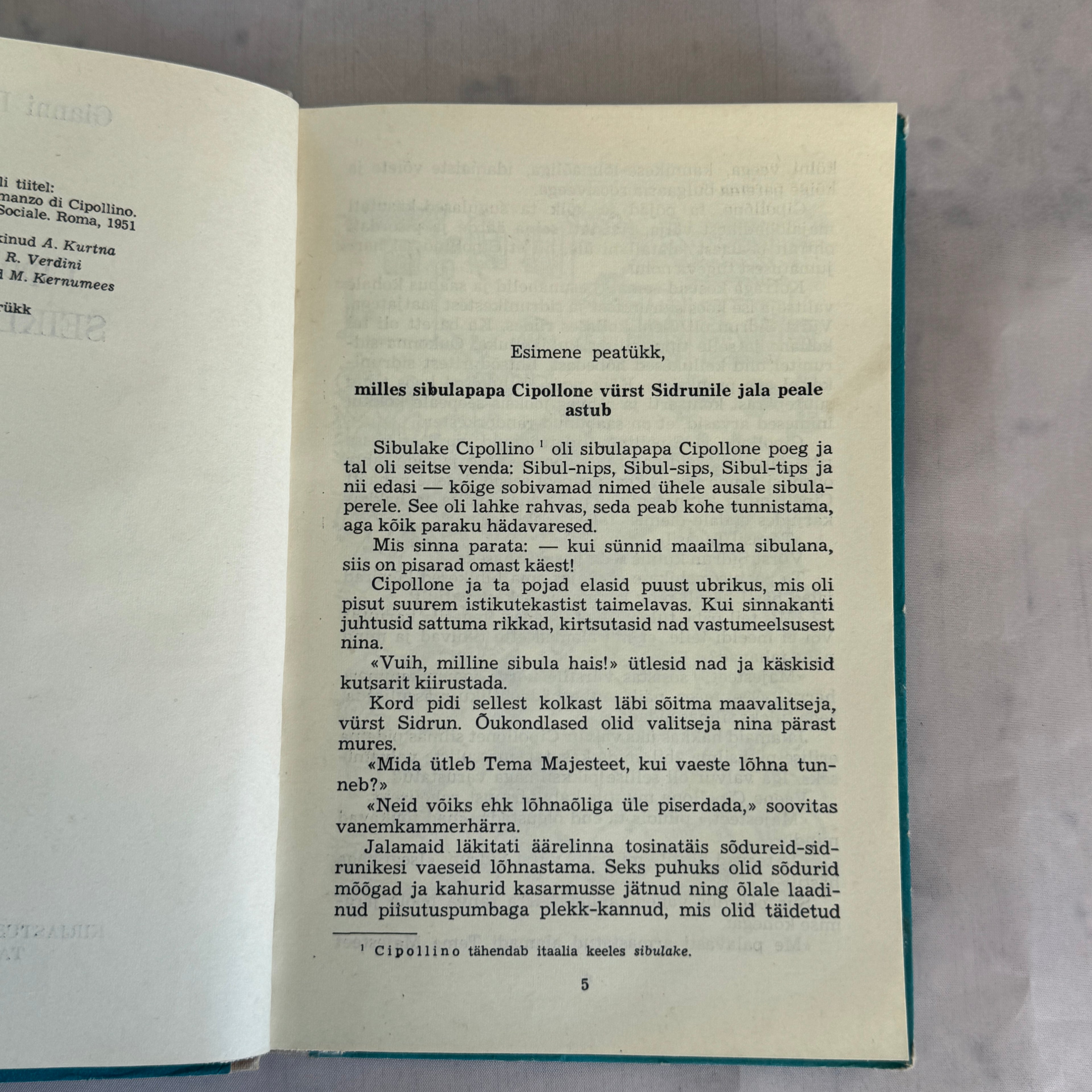 Cipollino Seiklused – Gianni Rodari 1975 Illustrated Estonian Children’s Book