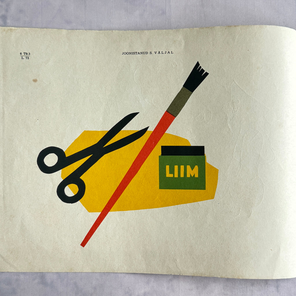 Vintage Estonian Children's Craft Book Rebime ja lõikame – Paper Collage 1964