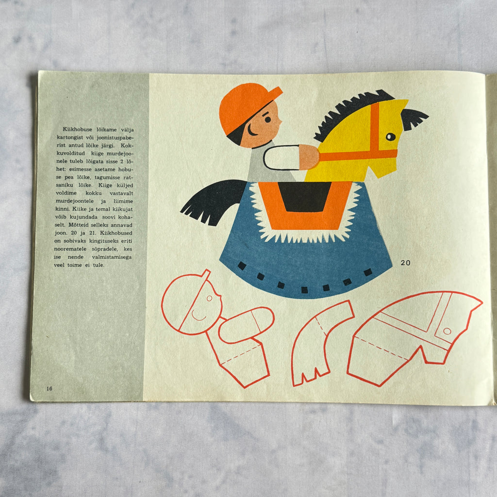 Vintage Estonian Children's Craft Book Rebime ja lõikame – Paper Collage 1964
