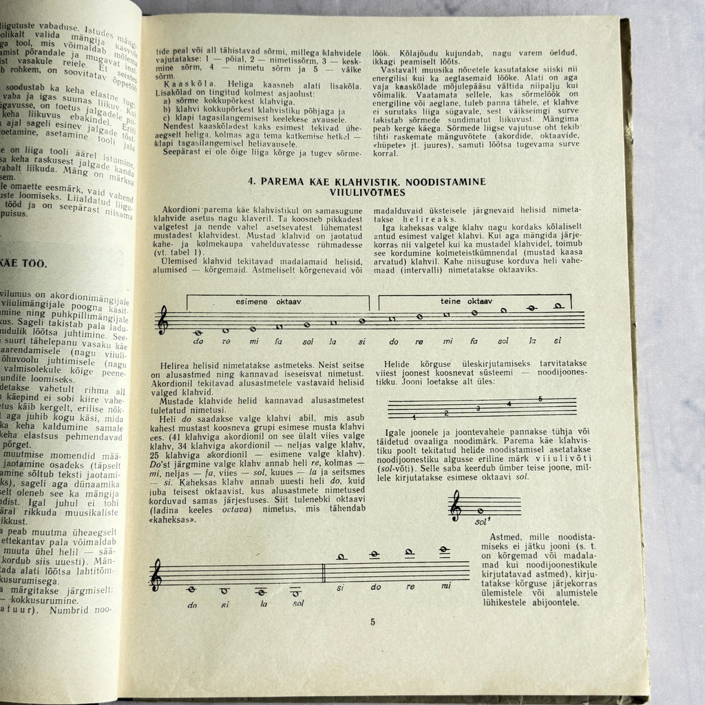 Leopold Vigla Akordionimängu õpik – Estonian Accordion Tutor Book, 1968