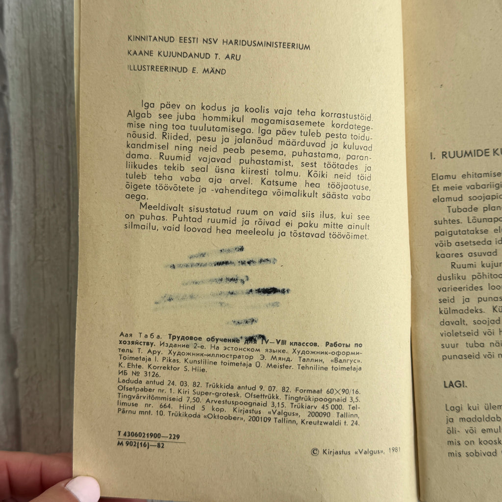 1982 Soviet Estonian Home Manual Tööõpetus