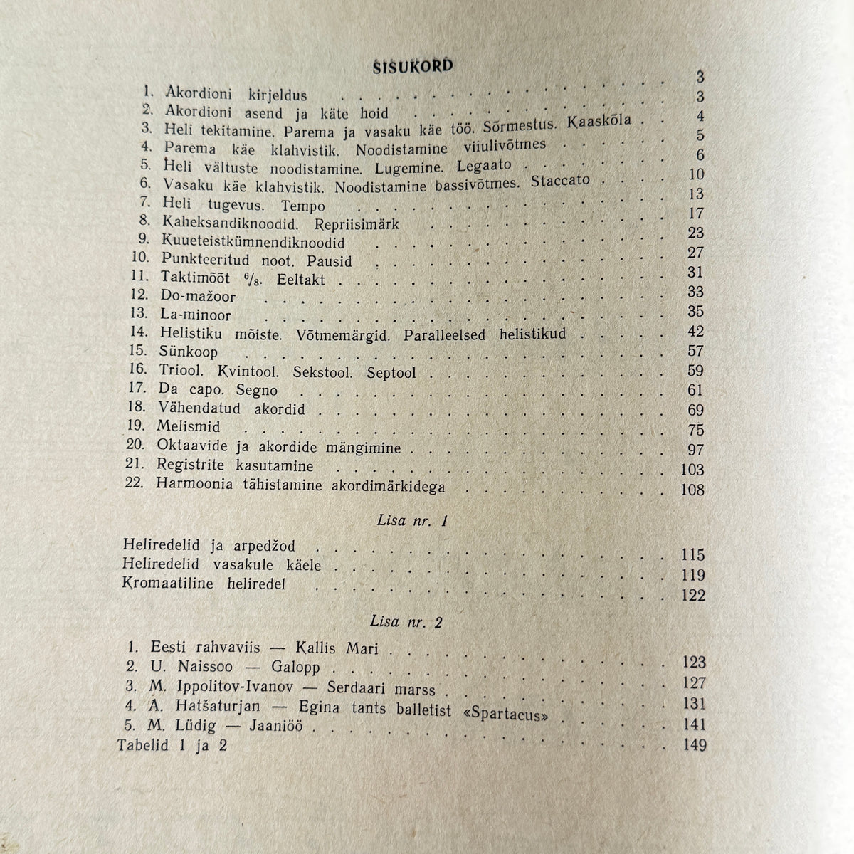 Leopold Vigla Akordionimängu õpik – Estonian Accordion Tutor Book, 1968