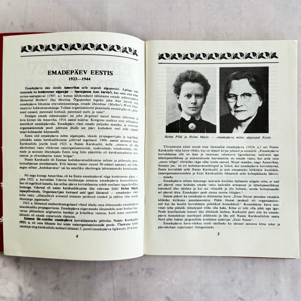 Estonian Mothers Day Book 1994 Retro Cookbook Crafts Decor