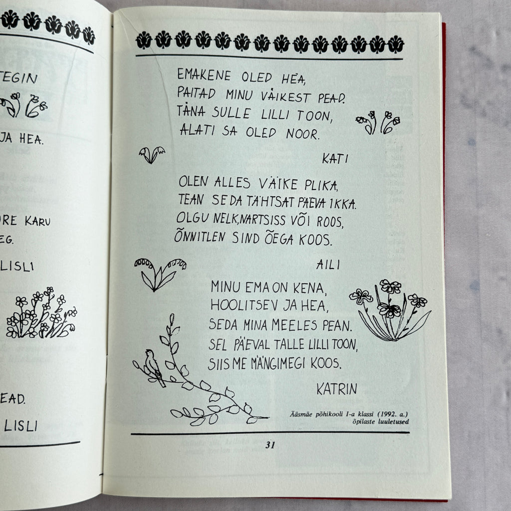 Estonian Mothers Day Book 1994 Retro Cookbook Crafts Decor
