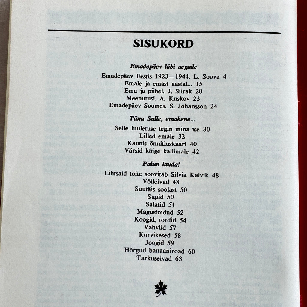 Estonian Mothers Day Book 1994 Retro Cookbook Crafts Decor