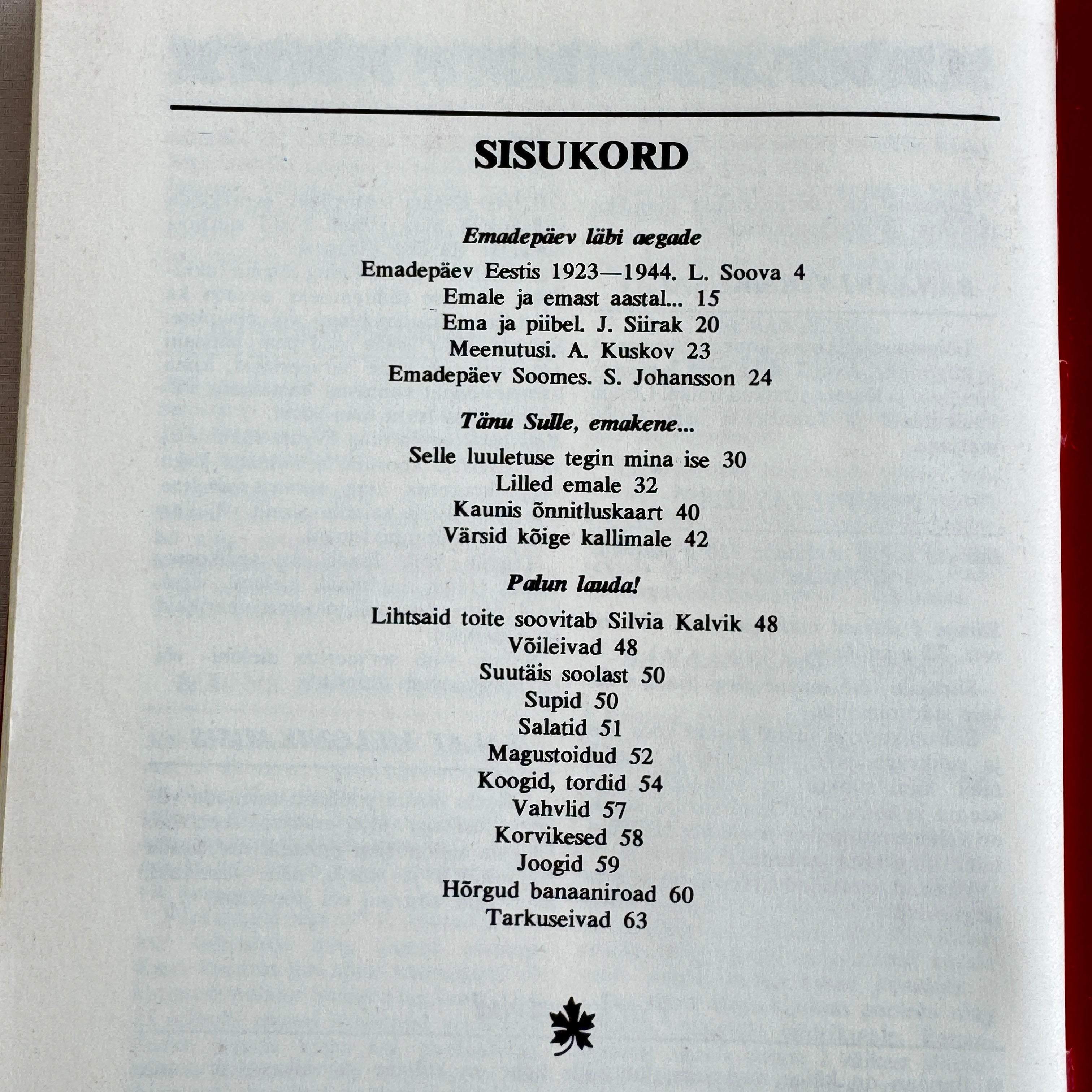 Estonian Mothers Day Book 1994 Retro Cookbook Crafts Decor