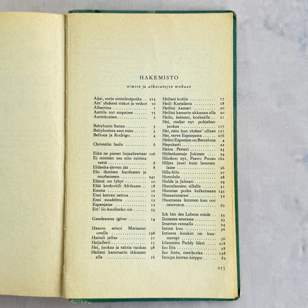 Finnish songbook “Iloisen laulajan kirja”, published by WSOY in 1967