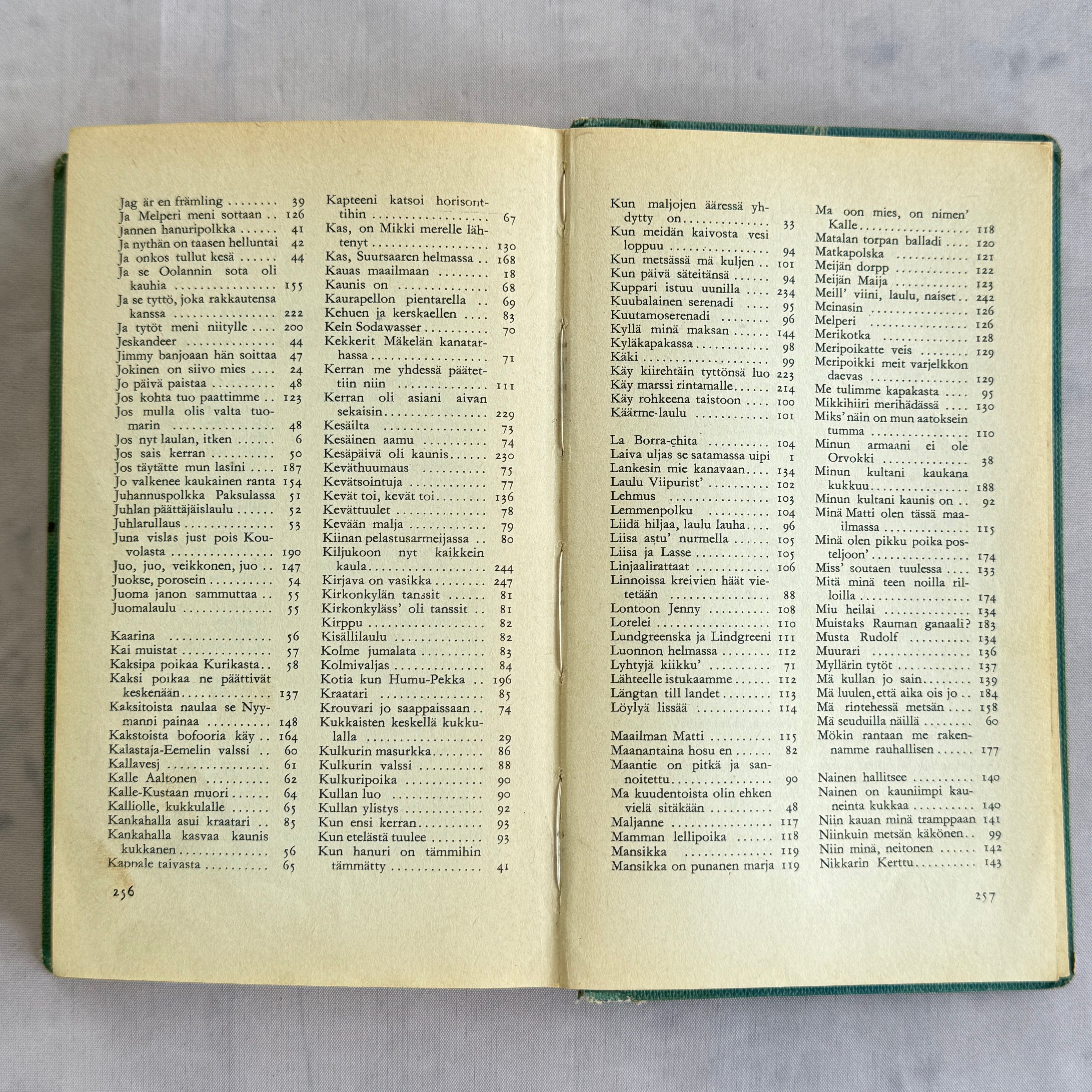 Finnish songbook “Iloisen laulajan kirja”, published by WSOY in 1967