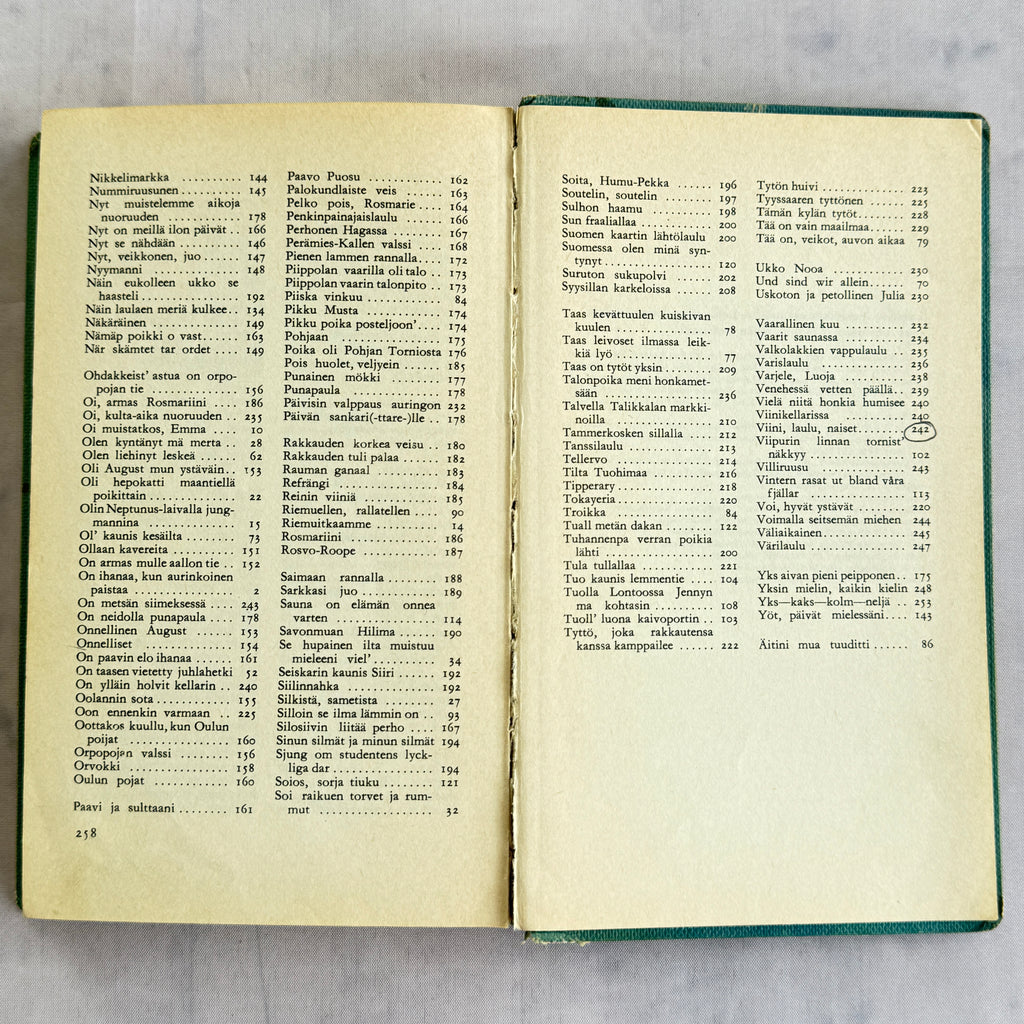 Finnish songbook “Iloisen laulajan kirja”, published by WSOY in 1967