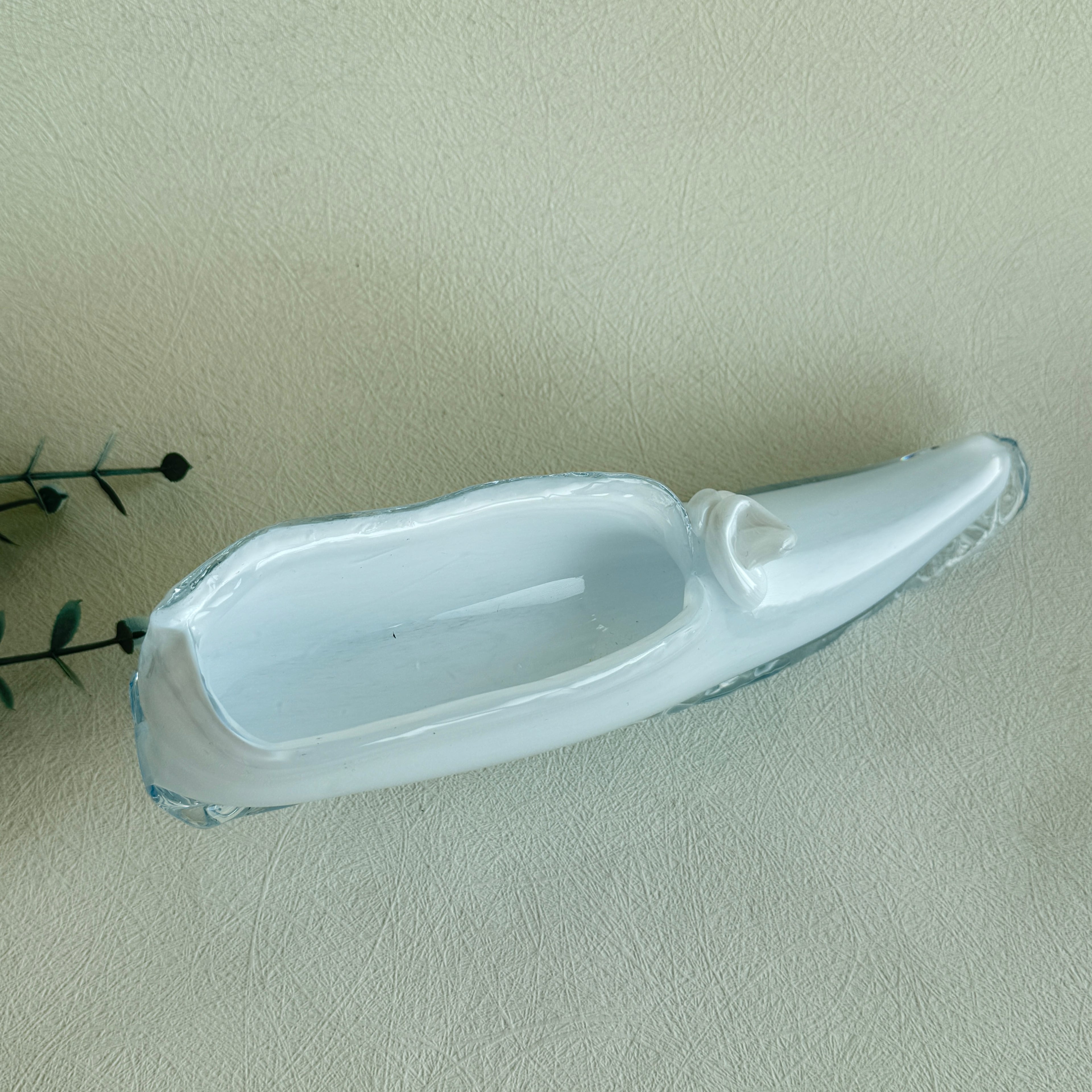 Glass Shoe Bowl – White Milk Glass Slipper Dish