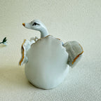 Swan Trinket Dish Porcelain Jewelry Holder Floral Decor