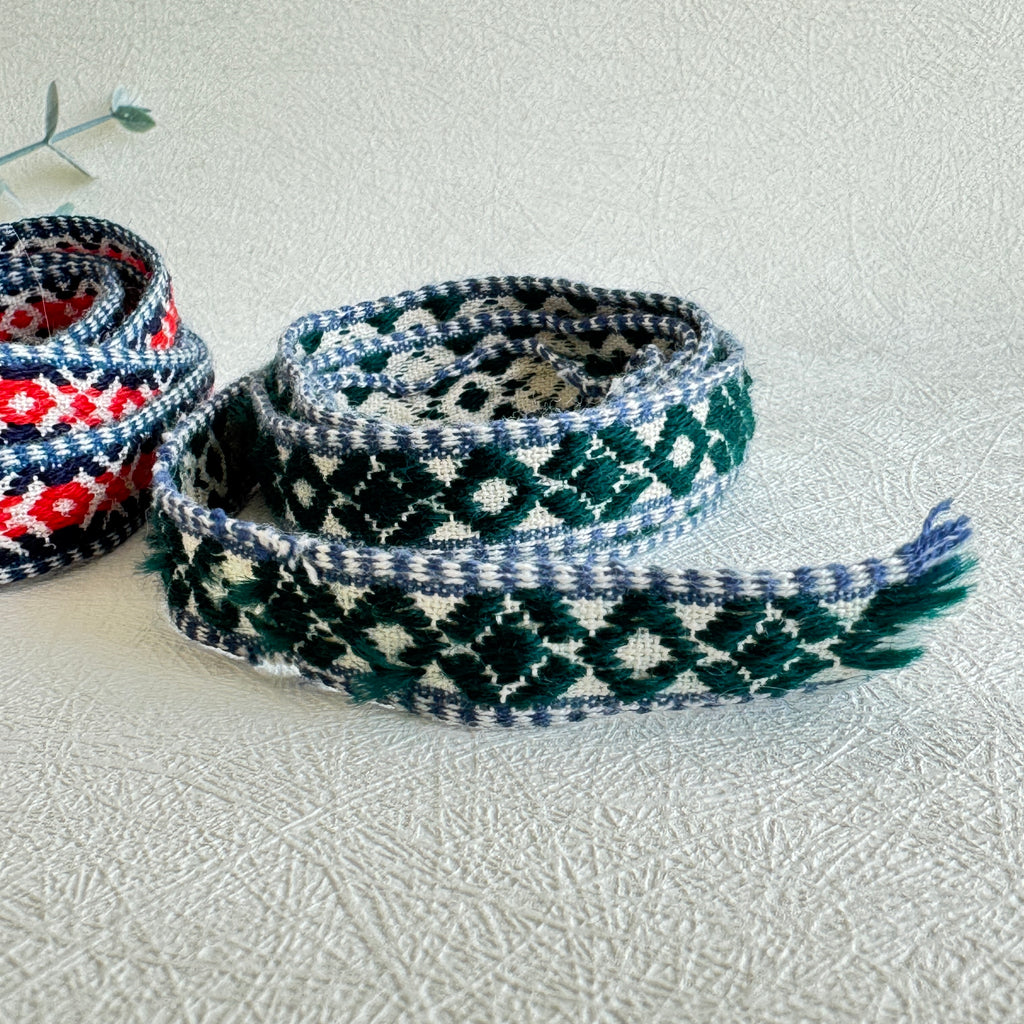 Baltic Folk Woven Ribbon Set – Traditional Ethnic Textile Trim (2 pcs)