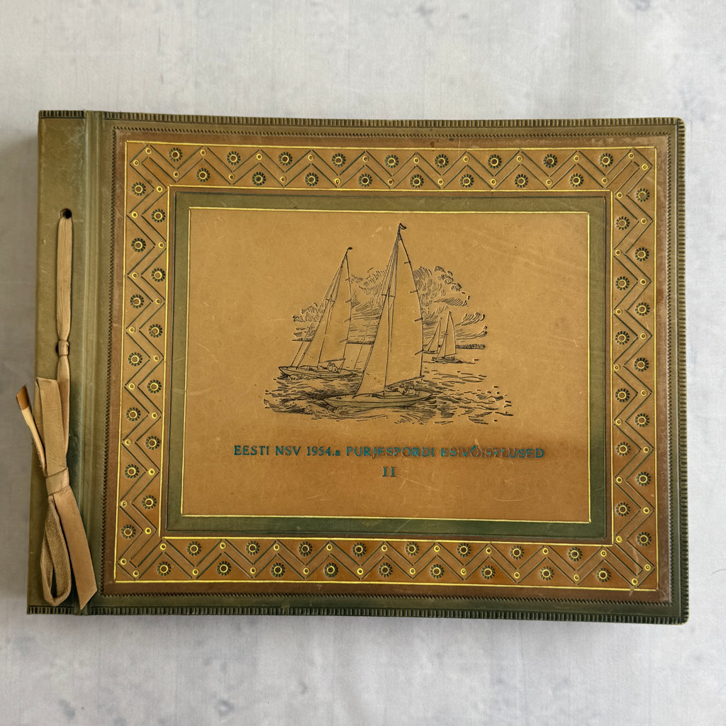 Estonian Leather Photo Album KFK ARS 1954 Sailing Championship Maritime Design