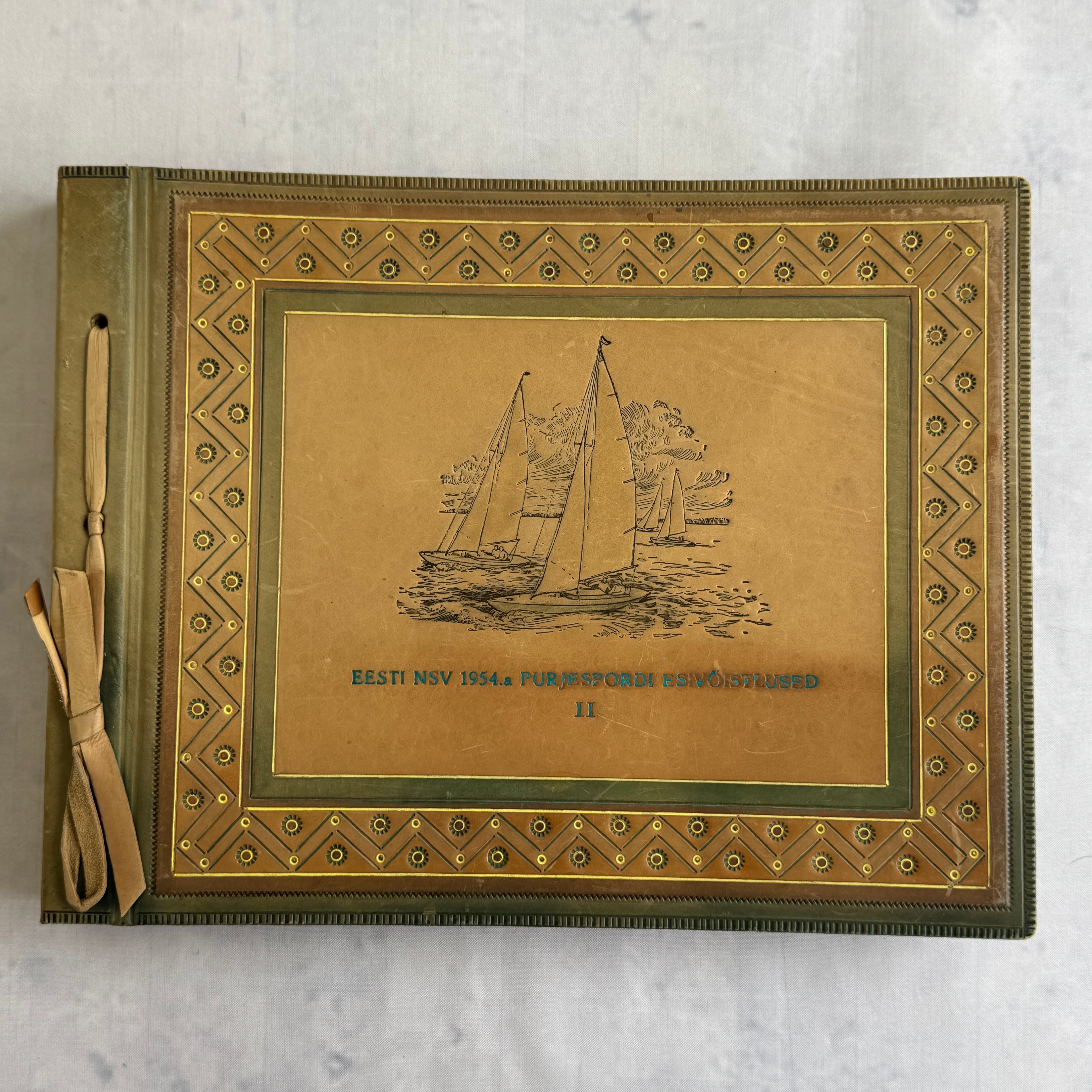 Estonian Leather Photo Album KFK ARS 1954 Sailing Championship Maritime Design