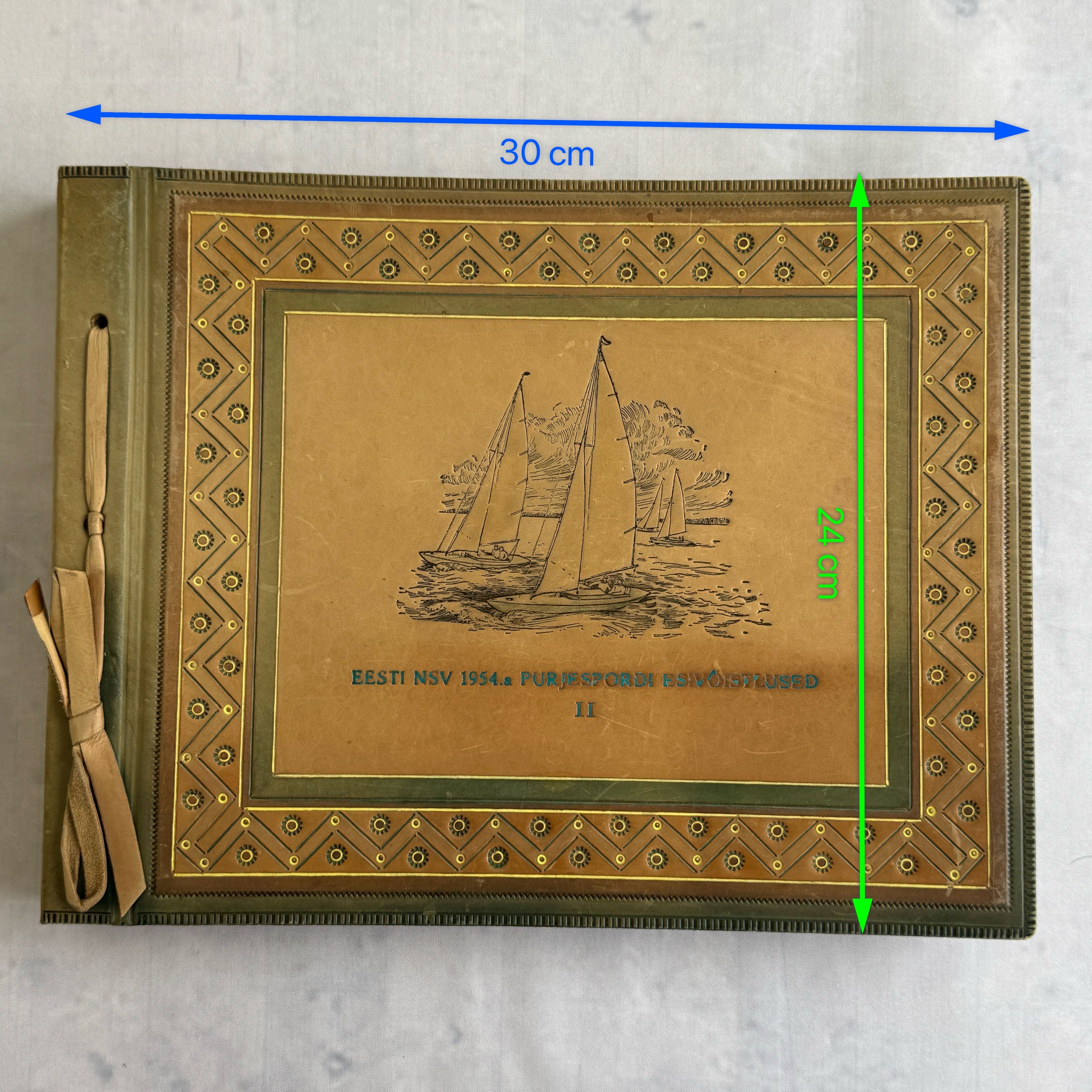 Estonian Leather Photo Album KFK ARS 1954 Sailing Championship Maritime Design