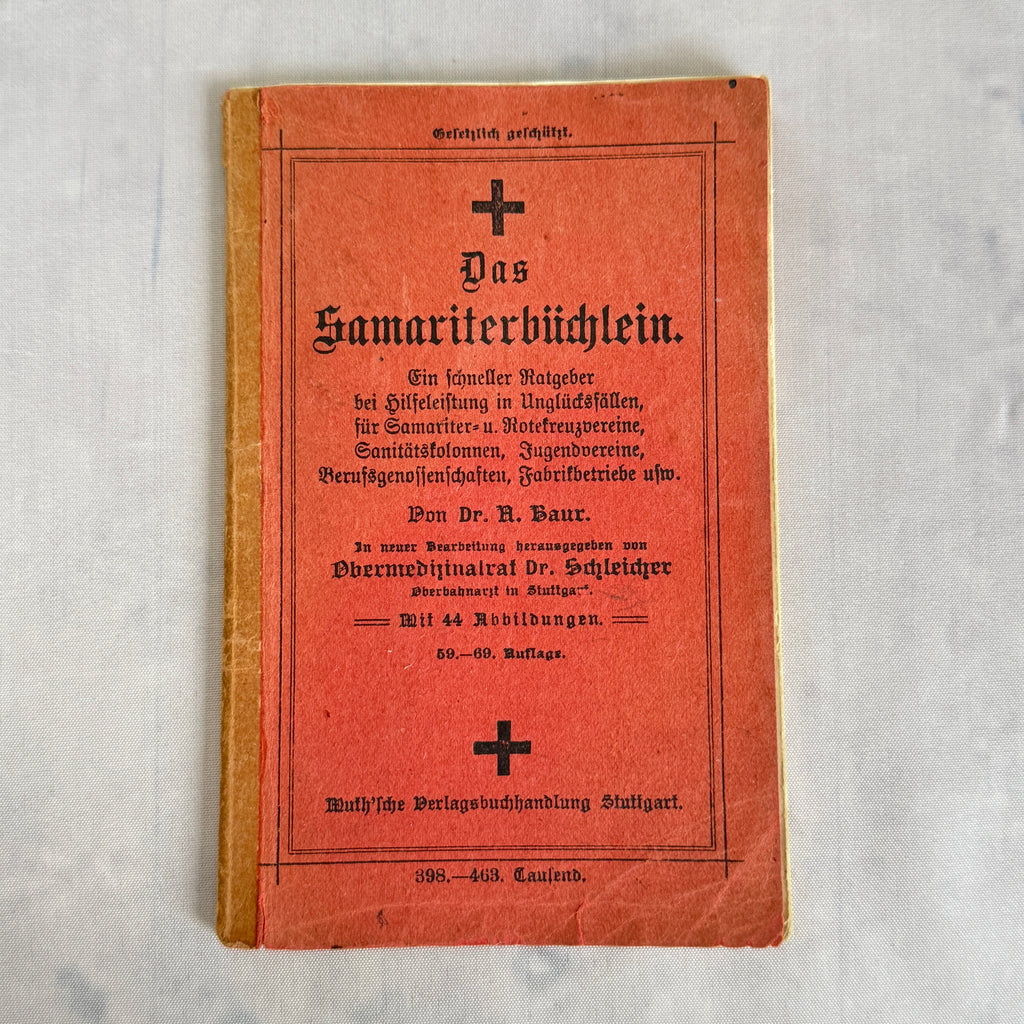 Antique German First Aid Book c.1910 – Illustrated Medical Handbook