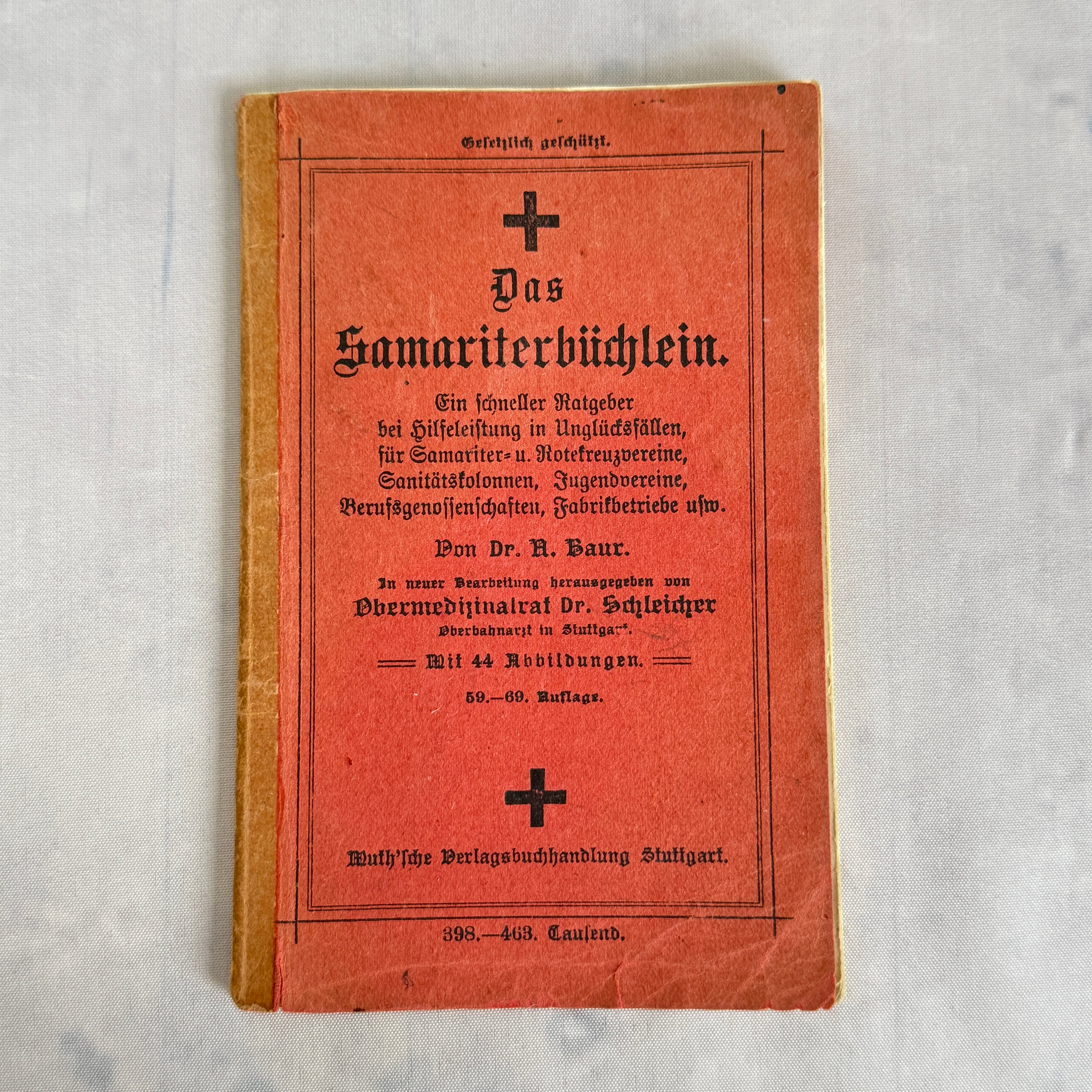 Antique German First Aid Book c.1910 – Illustrated Medical Handbook