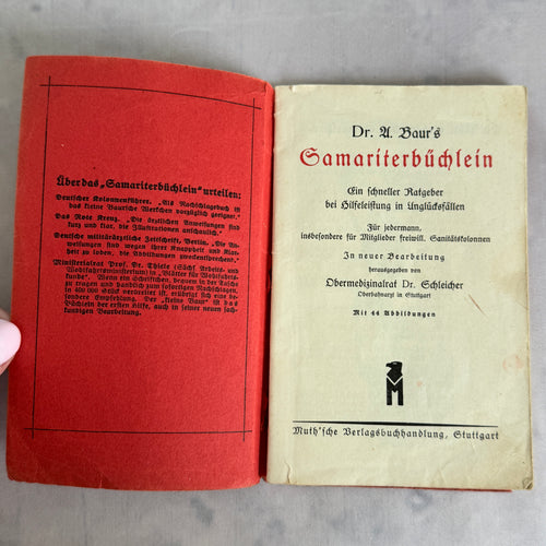 Antique German First Aid Book c.1910 – Illustrated Medical Handbook