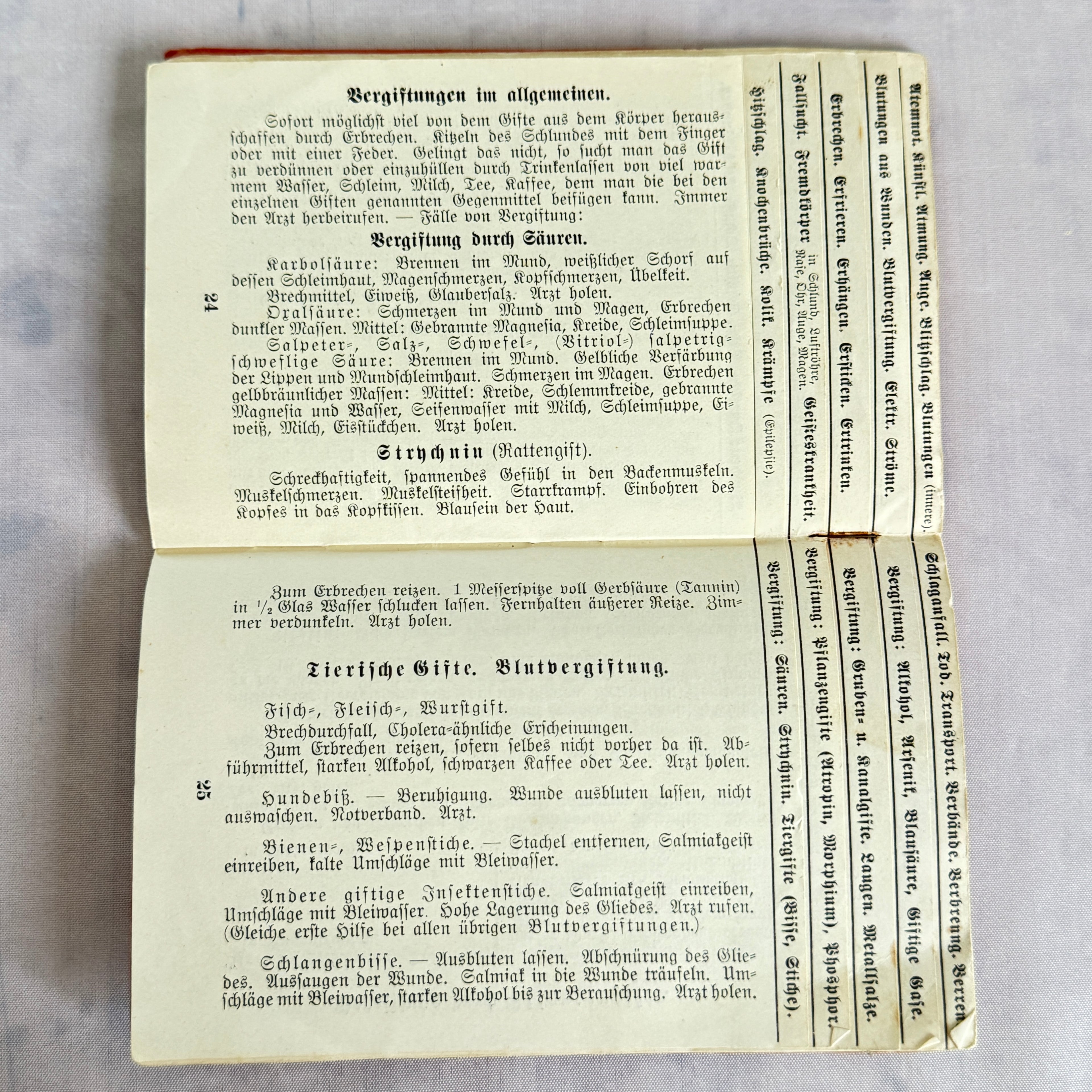 Antique German First Aid Book c.1910 – Illustrated Medical Handbook