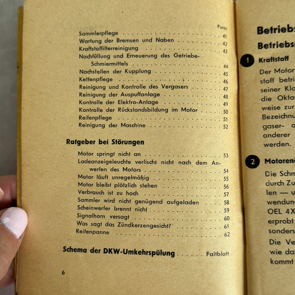 DKW Motorcycle Manual SB Models KS200 1942 Auto Union Germany Original