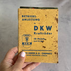 DKW Motorcycle Manual SB Models KS200 1942 Auto Union Germany Original