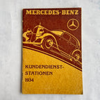 Mercedes-Benz 1934 Service Stations Booklet with Fold-Out Map