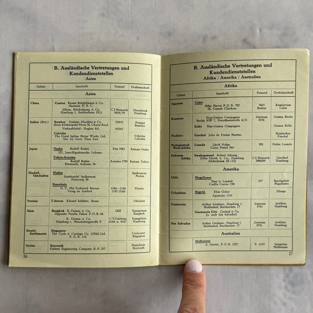 Mercedes-Benz 1934 Service Stations Booklet with Fold-Out Map