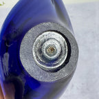 Tarbeklaas Blue Glass Swan, Estonian Art Glass Bird, Cobalt Glass Figurine, Soviet Era Estonian Design