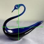 Tarbeklaas Blue Glass Swan, Estonian Art Glass Bird, Cobalt Glass Figurine, Soviet Era Estonian Design