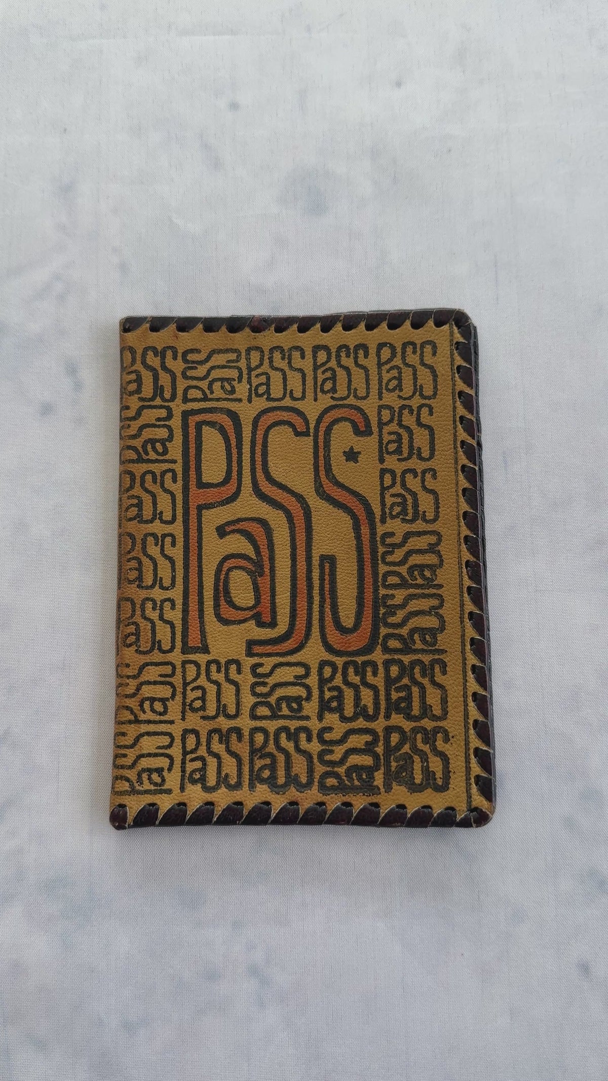 Vintage Estonian Leather Passport Cover – Soviet Era Typography Design