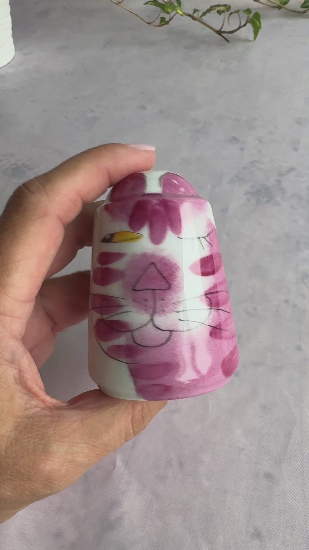 Ceramic Cat & Bird Salt Shaker, c. 1970s–1980s