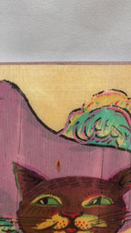 Puss in Boots Wooden Wall Plaque – Fairy Tale Cat Wall Art, 1960s