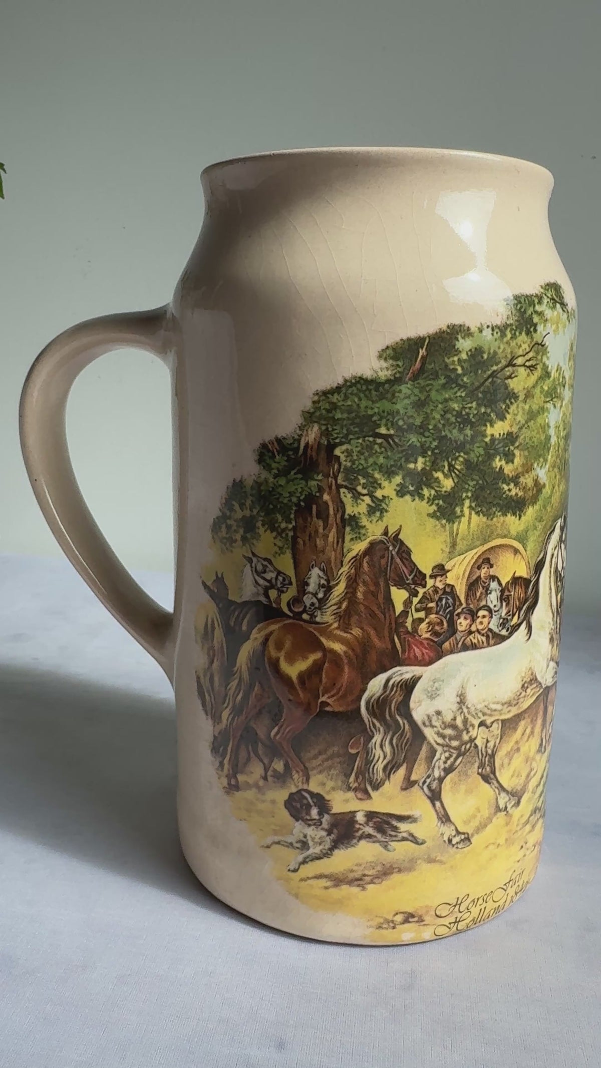 Vintage Wouterus Verschuur Horse Fair Ceramic Beer Stein