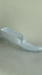 Glass Shoe Bowl – White Milk Glass Slipper Dish